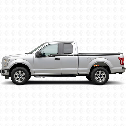 Pegatinas de vinilo con franjas superiores rally para el lateral de la cama y puertas para Ford F-150 2015-2017