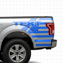 Pegatina de vinilo personalizada con texto y bandera estadounidense para la mesita de noche Ford F-150 2015-2017_2