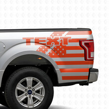 Pegatina de vinilo personalizada con texto y bandera estadounidense para la mesita de noche Ford F-150 2015-2017_4