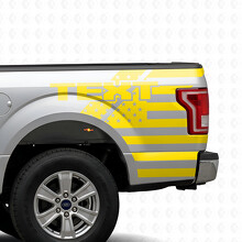 Pegatina de vinilo personalizada con texto y bandera estadounidense para la mesita de noche Ford F-150 2015-2017_5