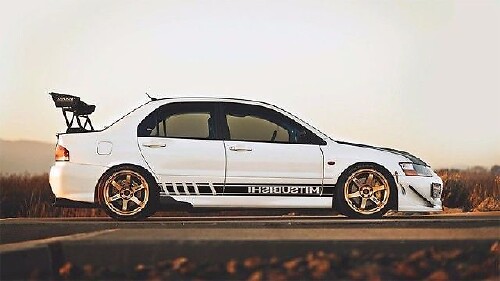 2X Gráficos de múltiples colores Mitsubishi Lancer EVO Mirage Car Racing Decal Sticker