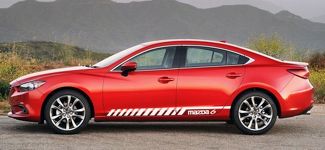 Calcomanía de vinilo lateral para coche con rayas gráficas de carreras para Mazda 6 2014 - 2018