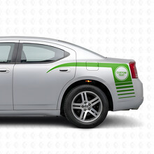 Texto Personalizado en Círculo y Franjas Intermitentes Adhesivo Vinilo Lateral para Dodge Charger 2006-2010_3