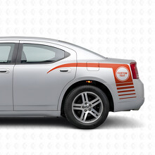 Texto Personalizado en Círculo y Franjas Intermitentes Adhesivo Vinilo Lateral para Dodge Charger 2006-2010_4
