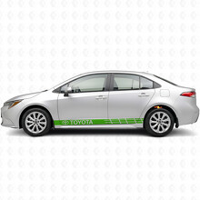 Pegatina de vinilo con franjas de acento lateral con el logotipo de Toyota para Toyota Corolla_3