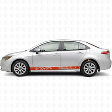 Pegatina de vinilo con franjas de acento lateral con el logotipo de Toyota para Toyota Corolla_4