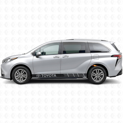 Calcomanía adhesiva de vinilo con franjas de acento de marca para paneles laterales para Toyota Sienna_1