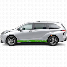 Calcomanía adhesiva de vinilo con franjas de acento de marca para paneles laterales para Toyota Sienna_3