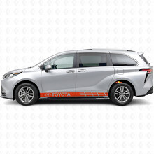 Calcomanía adhesiva de vinilo con franjas de acento de marca para paneles laterales para Toyota Sienna_4