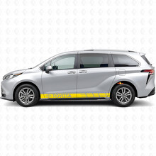 Calcomanía adhesiva de vinilo con franjas de acento de marca para paneles laterales para Toyota Sienna_5