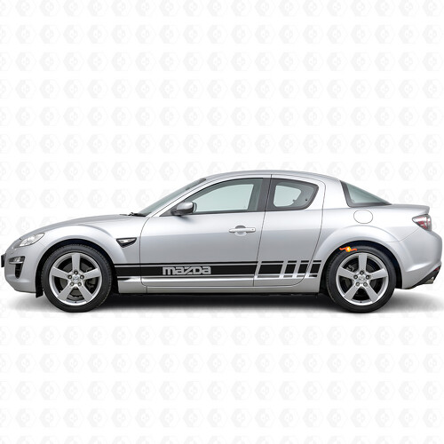 Pegatina de vinilo lateral con franjas decorativas de marca para Mazda RX-8