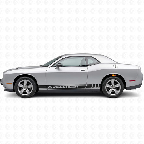 Calcomanía lateral de vinilo con franjas de carreras y letras Challenger para Dodge Challenger