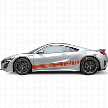 Pegatina de vinilo lateral con franjas de competición para Acura NSX_4