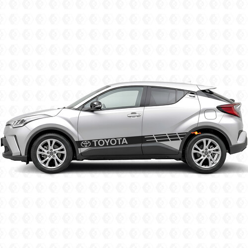 Pegatina lateral de vinilo con rayas de carreras de marca para Toyota C-HR