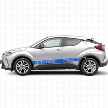 Pegatina lateral de vinilo con rayas de carreras de marca para Toyota C-HR_2