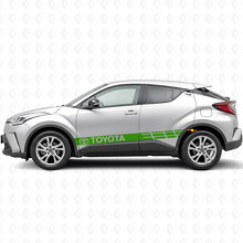Pegatina lateral de vinilo con rayas de carreras de marca para Toyota C-HR_3