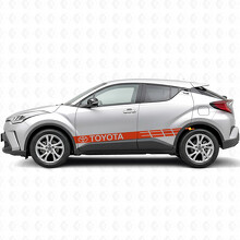 Pegatina lateral de vinilo con rayas de carreras de marca para Toyota C-HR_4