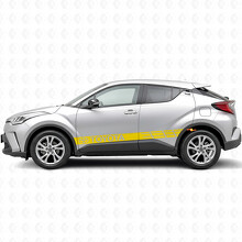 Pegatina lateral de vinilo con rayas de carreras de marca para Toyota C-HR_5