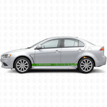 Calcomanía de vinilo lateral con franjas de carreras para Mitsubishi Lancer_3