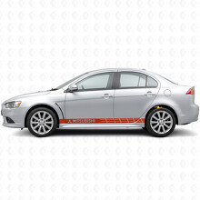 Calcomanía de vinilo lateral con franjas de carreras para Mitsubishi Lancer_4