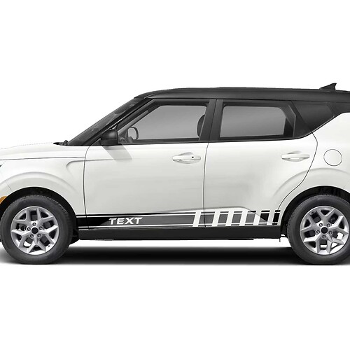 Calcomanía de vinilo con rayas laterales de carreras compatible con Kia Soul
