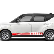 Calcomanía de vinilo con rayas laterales de carreras compatible con Kia Soul
 2