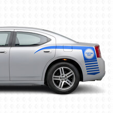Texto personalizado en círculo y calcomanía lateral de franjas de garra para Dodge Charger 2006-2010_2