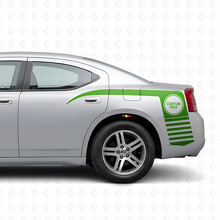 Texto personalizado en círculo y calcomanía lateral de franjas de garra para Dodge Charger 2006-2010_3