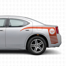 Texto personalizado en círculo y calcomanía lateral de franjas de garra para Dodge Charger 2006-2010_4