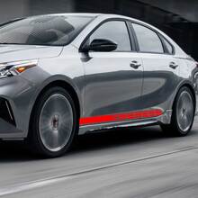 Calcomanía de vinilo con rayas laterales de carreras compatible con Kia Forte 2
 2