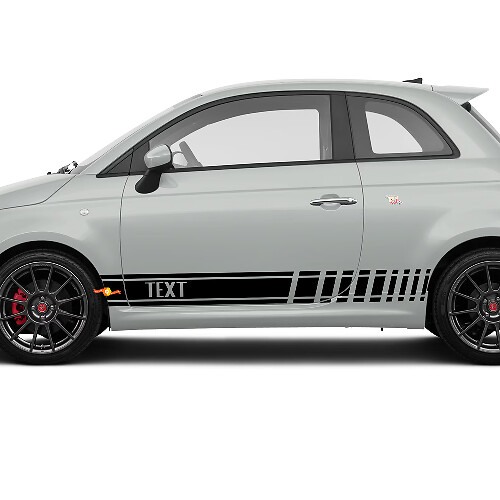 Etiqueta adhesiva de vinilo con gráficos de texto personalizado para Fiat 500 Abarth