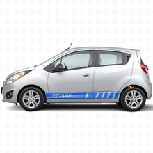 Calcomanía de vinilo lateral con franjas de marca para Chevrolet Spark_2