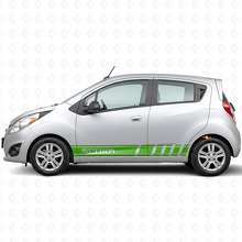 Calcomanía de vinilo lateral con franjas de marca para Chevrolet Spark_3