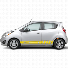 Calcomanía de vinilo lateral con franjas de marca para Chevrolet Spark_5