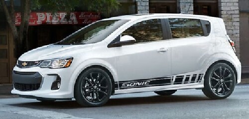 Kit de pegatinas de vinilo con rayas laterales estilo racing para Chevrolet Sonic