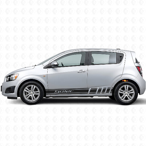 Kit de pegatinas de vinilo con rayas laterales estilo racing para Chevrolet Sonic