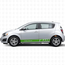 Kit de pegatinas de vinilo con rayas laterales estilo racing para Chevrolet Sonic_3