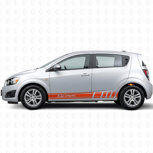 Kit de pegatinas de vinilo con rayas laterales estilo racing para Chevrolet Sonic_4