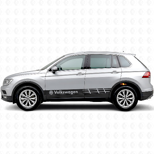 Calcomanía adhesiva lateral de rayas con logo VW para Volkswagen Tiguan