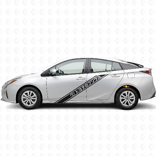 Pegatinas de vinilo laterales con rayas estilo japonés para Toyota Prius