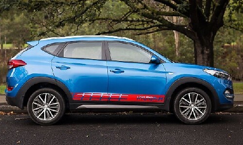 Calcomanía de carreras de autos Tucson / Equus / Veloster con gráfico de varios colores