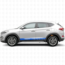 Pegatina de vinilo lateral con franjas estilo carrera para Hyundai Tucson_2