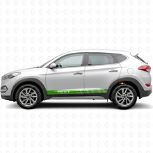Pegatina de vinilo lateral con franjas estilo carrera para Hyundai Tucson_3