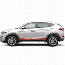 Pegatina de vinilo lateral con franjas estilo carrera para Hyundai Tucson_4