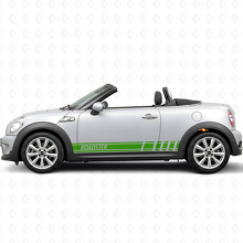 Pegatina de vinilo lateral de franjas estilo racing para MINI Roadster_3