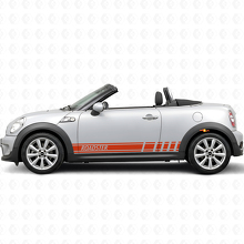 Pegatina de vinilo lateral de franjas estilo racing para MINI Roadster_4