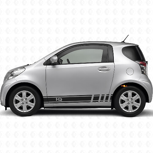 Kit de calcomanías de vinilo con franjas laterales para carreras con logo iQ para Toyota iQ