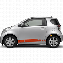 Kit de calcomanías de vinilo con franjas laterales para carreras con logo iQ para Toyota iQ_4