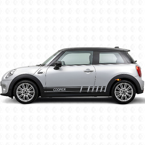 Calcomanía de vinilo con franjas y letras Cooper para MINI Cooper