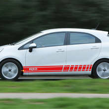 Calcomanía de vinilo con rayas laterales de carreras compatible con Kia Rio
 2